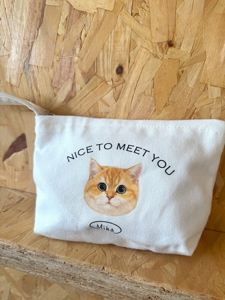 Custom Pet Clutch Bag for Women – Personalised Canvas Pouch with Your Pet’s Name or Photo | Stylish Organizer for Daily Essentials