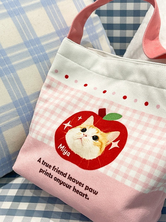 Personalised Pet Bucket Tote – Canvas Handbag with Custom Dog or Cat Design, Creative and Practical Gift Idea