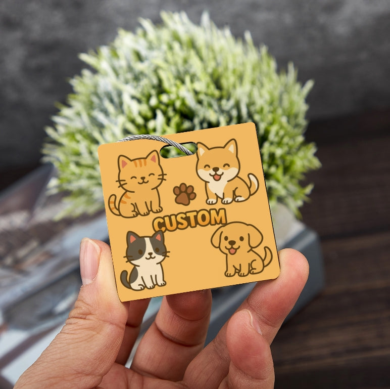 Custom Acrylic Tag – Personalised Cat & Dog Hanging Tag