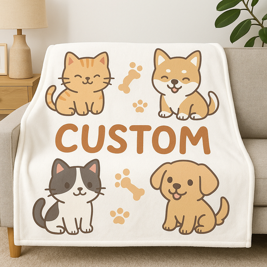 Custom Name Flannel Blanket – Super Soft Personalised Throw Blanket for Adults, Kids or Pets, Great for Birthdays, Holidays and Special Occasions