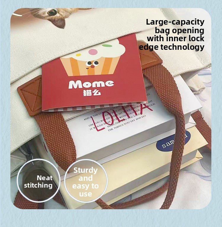 Custom Pet Canvas Tote Bag – Personalised Square Shoulder & Handbag with Cat or Dog Photo | Large Capacity Multi-Purpose Gift for Pet Lovers