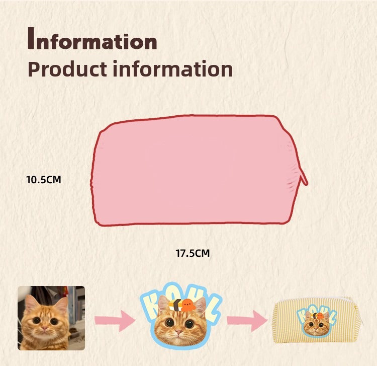 Custom Pet Mini Cosmetic Bag – Personalised Travel Pouch with Your Cat or Dog’s Photo | Portable Makeup & Toiletry Organiser | Cute Gift for Pet Lovers